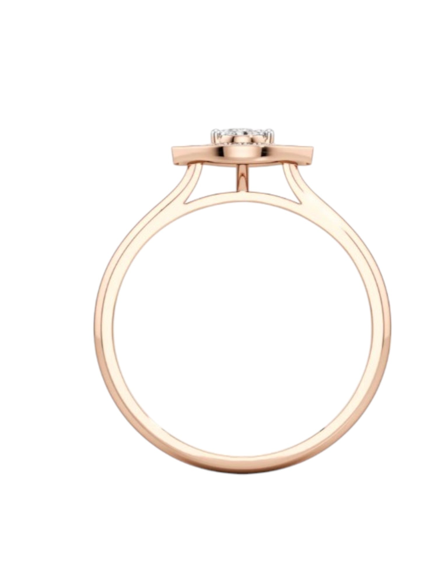 Trendy Evil Eye Rose Gold Plated CZ Stone Light Weight Silver Ring For Women By Kesardeep